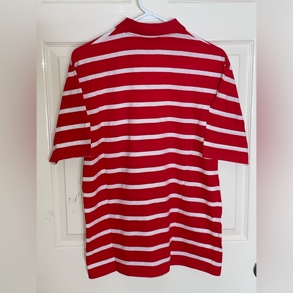 Vintage Burberrys Polo Shirt Golf 90s Striped Pattern Retro Men Size Large USA - Picture 6 of 10